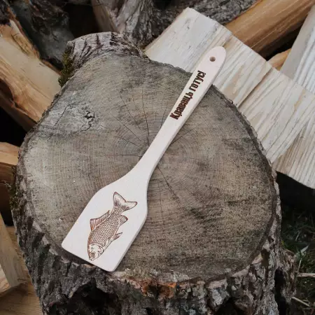 Кухонная деревянная лопатка с гравировкой