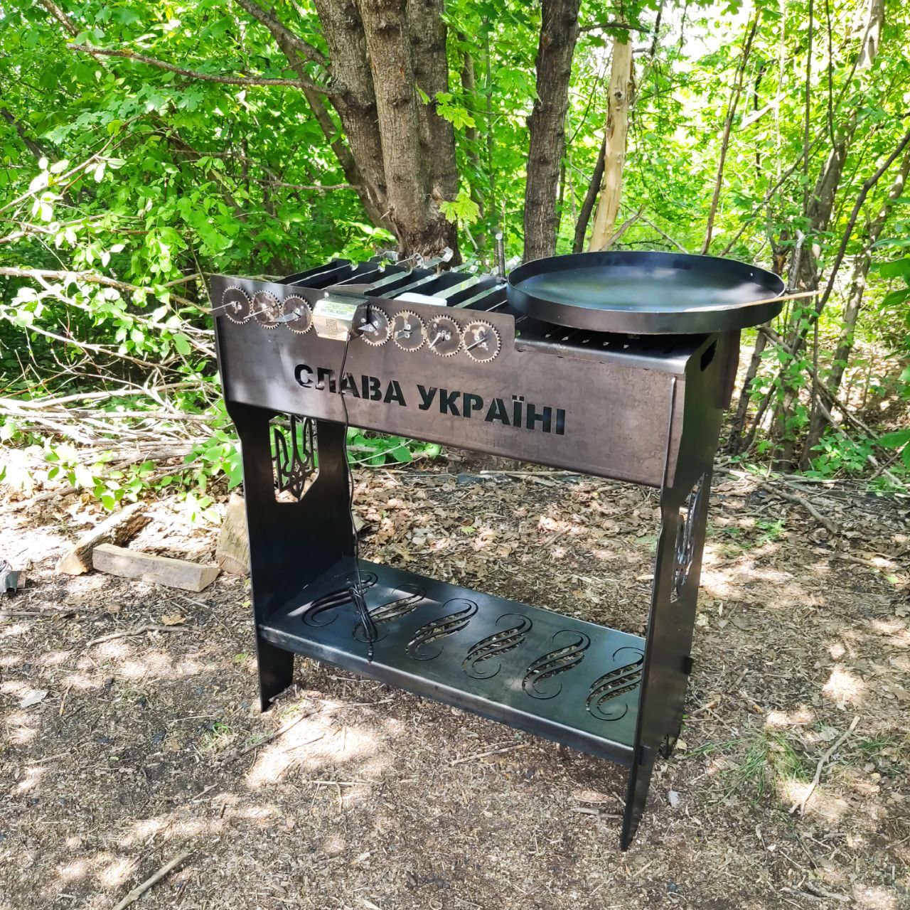Мангальный набор из сковороды, решетки, шампуров и самого мангала по ...